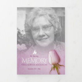 Ordem de serviço do programa funerário rosa púrpur