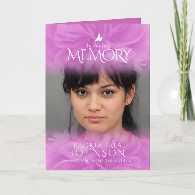 Ordem de serviço do programa funerário rosa púrpur (Frente)