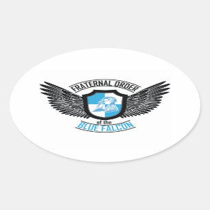 Ordem fraterno da etiqueta azul do falcão