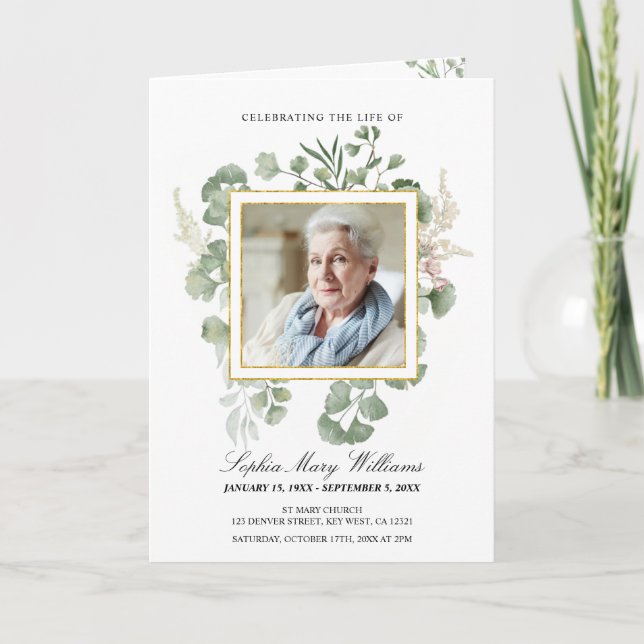 Ordem Funeral de Serviço | Programa Floral Memoria (Frente)