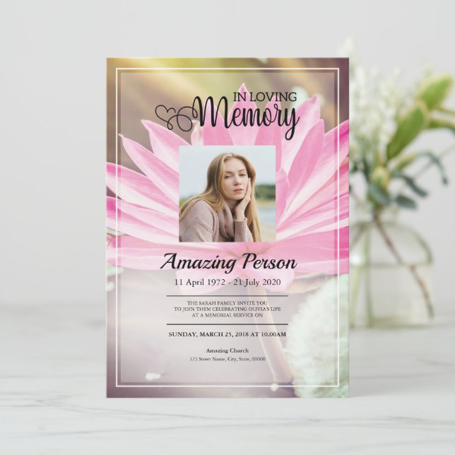 Ordem Funeral Flor de Serviço Convite (Em pé/Frente)