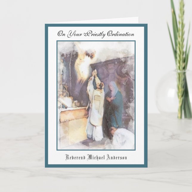 Ordenação de Padre Católico Cartão de Jesus Religi (Frente)