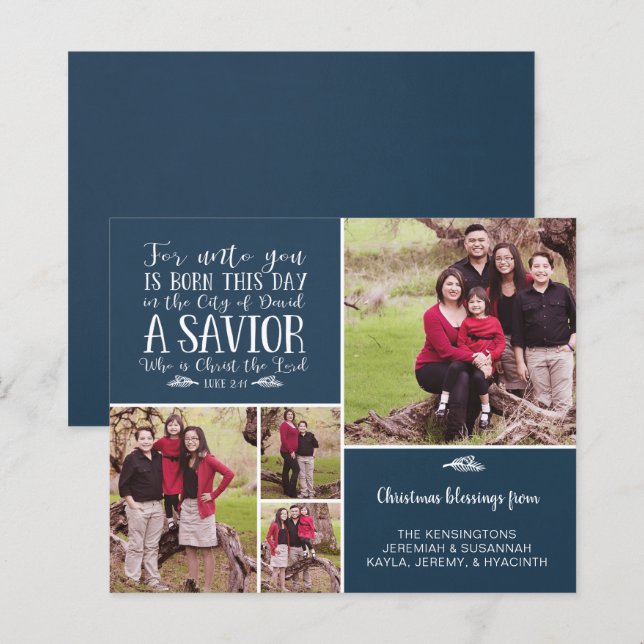 Ordenado de Natal Cristão Luke 2 Foto (Frente/Verso)