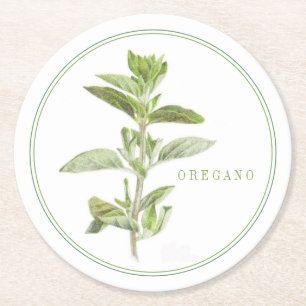 ORÉGANO FRESCO Porta-copos de papel redondo (+text