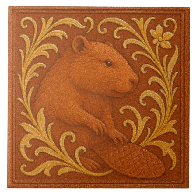 Oregon Beaver - Azulejo cerâmico (Frente)