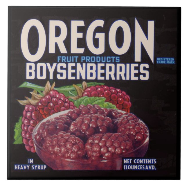 Oregon Boysenberry dos anos 40 pode rotular impres (Frente)
