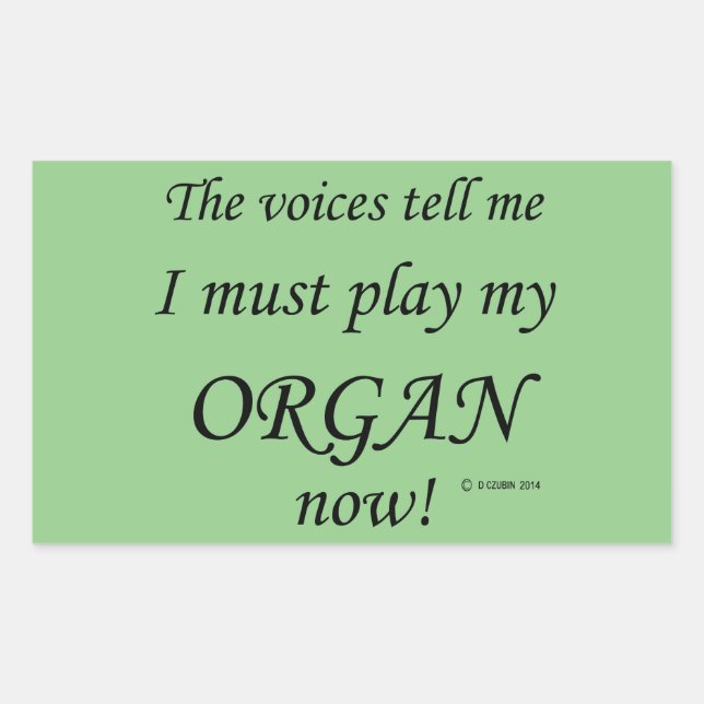 Organ Voices diz que deve tocar adesivo retangular (Frente)