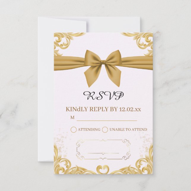 Organic Modern Wedding RSVP Card  (Frente)