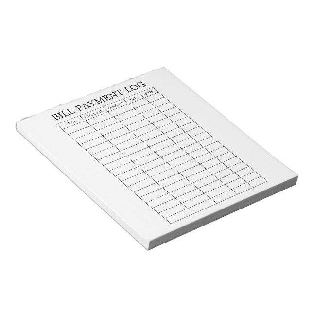 Organizador de Bloco de Notas de Pagamento Mínimo (Inclinado)