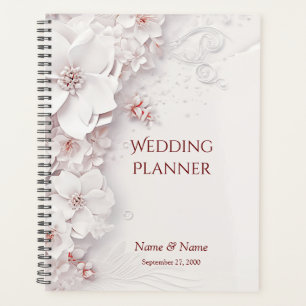 Organizador de Casamento Floral Rosa Bege Marfim