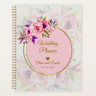 Organizador de Rosa em Aquarela Elegante Floral Ro