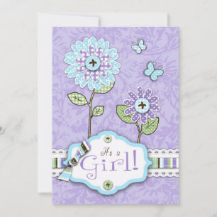 Organza Flowers - Cartão de Convite Lav
