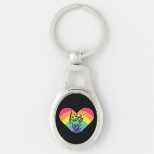 Orgulho, beije-me. O amor é justo. chaveiro