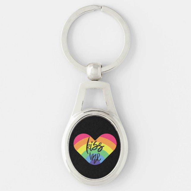 Orgulho, beije-me. O amor é justo. chaveiro (Frente)