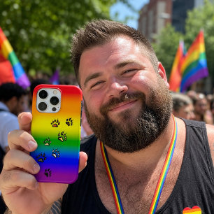 Orgulho de Urso Gay - Bandeira Arco-Íris com Estam
