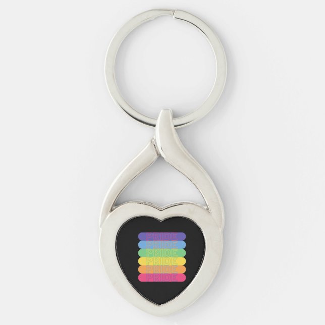 Orgulho em cores arco-íris chaveiro (Frente)