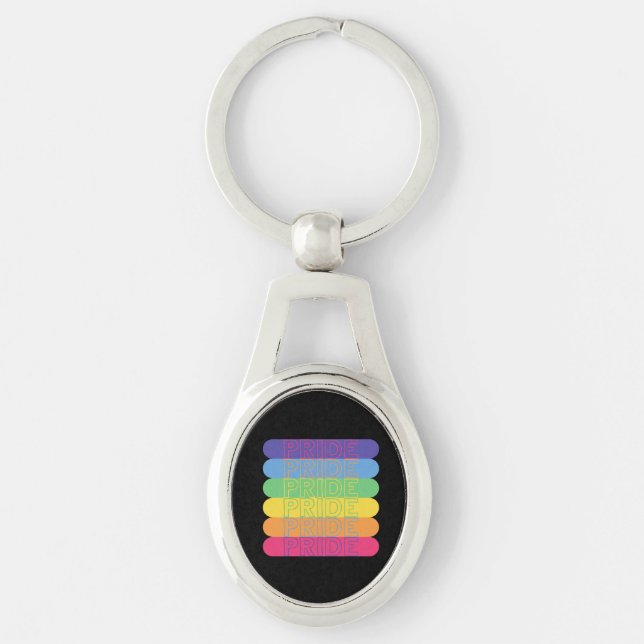 Orgulho em cores arco-íris chaveiro (Frente)