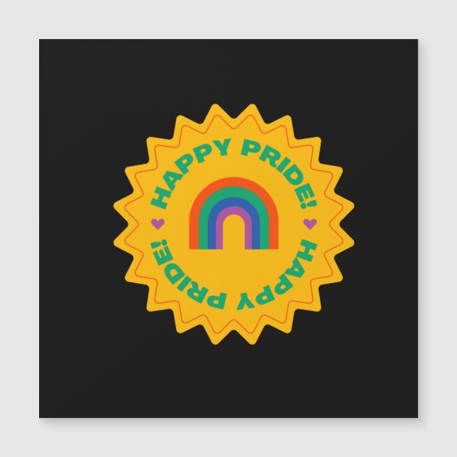 Orgulho. Feliz orgulho. Gay amor. cor arco-íris (Frente)