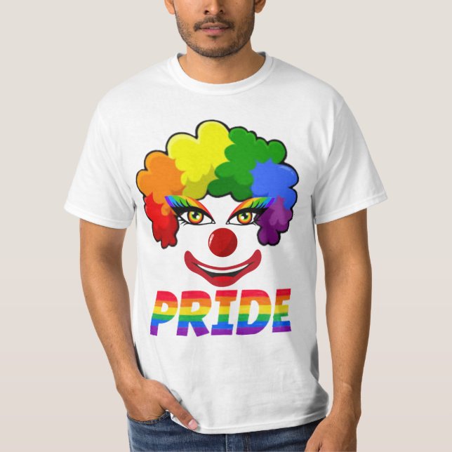 Orgulho gay de Palhaço de Camisa Básica Masculina (Frente)