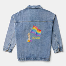 Orgulho gay Rainbow Flag Jaqueta Denim, de mulhere