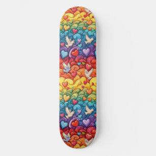 Orgulho gay Rainbow Hearts LGBTQ+ Skateboard