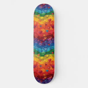 Orgulho gay Rainbow Hearts LGBTQ+ Skateboard