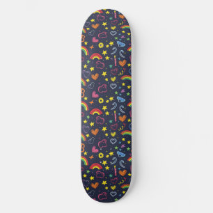 Orgulho gay Rainbow Hearts LGBTQ+ Skateboard
