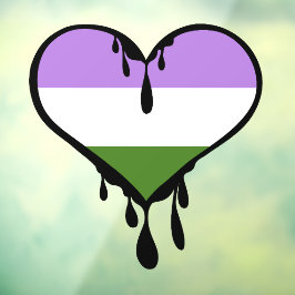 Orgulho Genderqueer Coração Gotejante