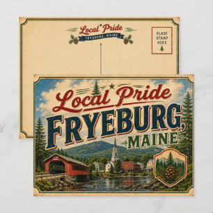 Orgulho Local em Fryeburg Maine Cartão Postal