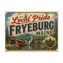 Orgulho Local em Fryeburg Maine Cartão Postal