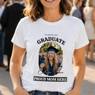 Orgulhosa Mãe Aqui Camiseta de Formatura com Fot