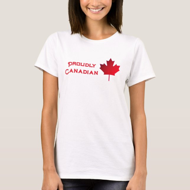 Orgulhosamente Canadense. Folha de Bordo. Camiseta (Frente)