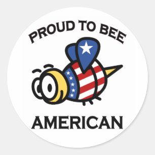 Orgulhoso às etiquetas do americano da abelha