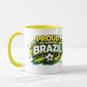 ORGULHOSO DE APOIAR O BRASIL Caneca de Fã de Futeb