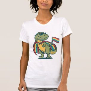 Orgulhoso Dinossauro Fofo Design de Camisa Vetoria