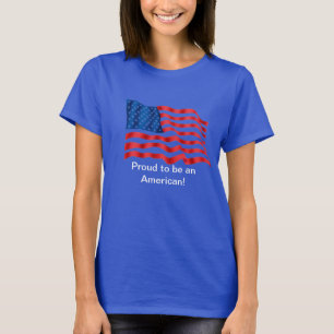Orgulhoso ser uma camiseta americana para mulheres