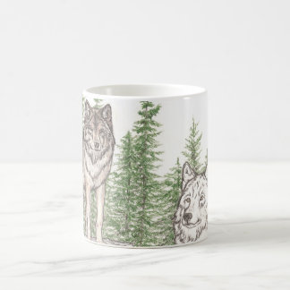 Orientação da caneca de café do lobo