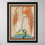 Oriental Art Deco Impressão 12 x 16<br><div class="desc">Impressionante Deco House Oriental e Cena de Jardim 12 x 16</div>