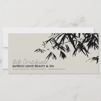 Oriental Bamboo deixa Zen Spa Gift Certificate