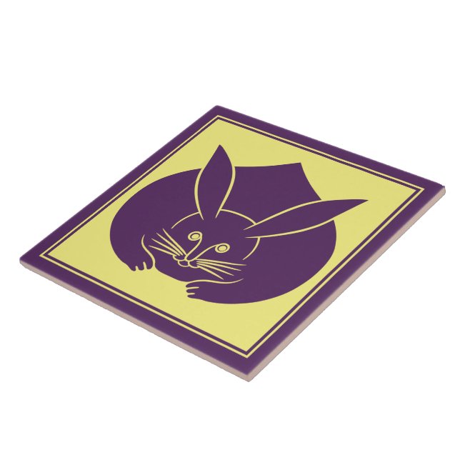 Oriental Purple Yellow Japan Rabbit Mon Art (Lateral)