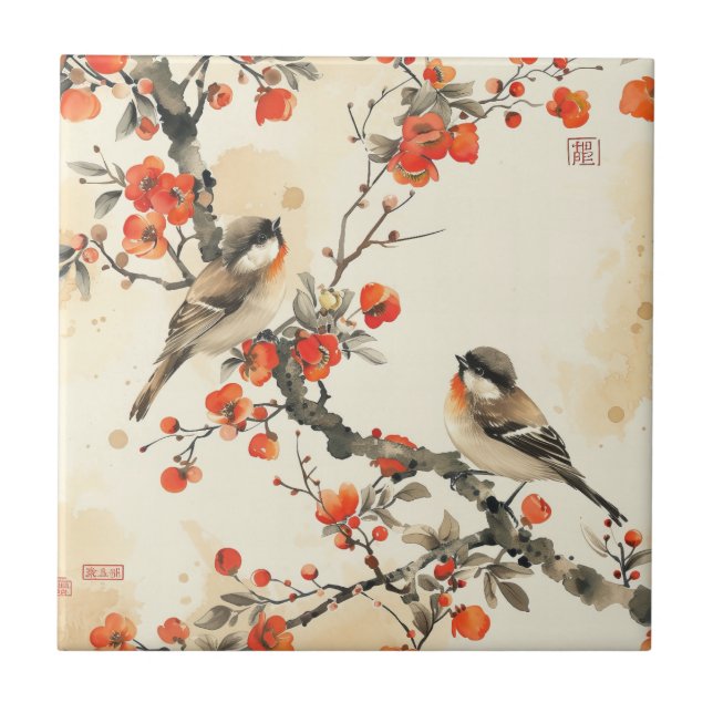 Oriental Songbirds and Blossom - Traditional Asian (Frente)