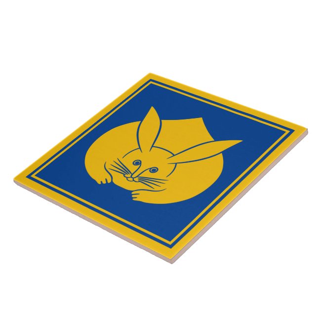 Oriental Yellow Blue Japan Rabbit Mon Art (Lateral)
