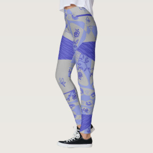 Origami Chintz (L) Leggings Cinzas Indigo