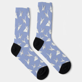 Origami Crane Blue e White Japonês