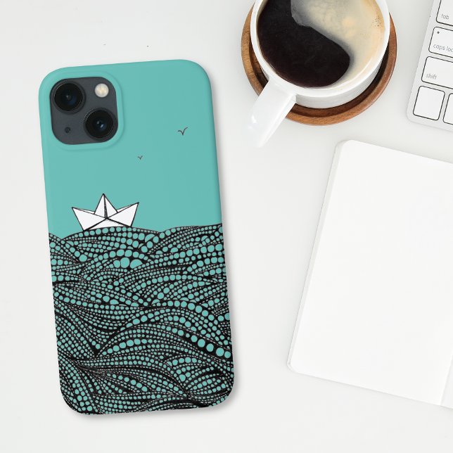 Origami de barco de papel desenhado por lápis (Criador carregado)