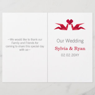 origami red cranes bi dobra programa de casamento
