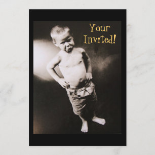 Origem do Homem Convites do Menino Fazendo Beicinh