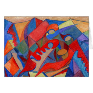 Original do cartão da arte abstracta feito em