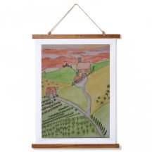 Original  TUSCANY watercolor painting on canvas