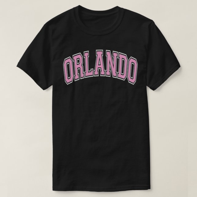 Orlando Florida FL Varsity Style Pink Tet Pullover (Frente do Design)